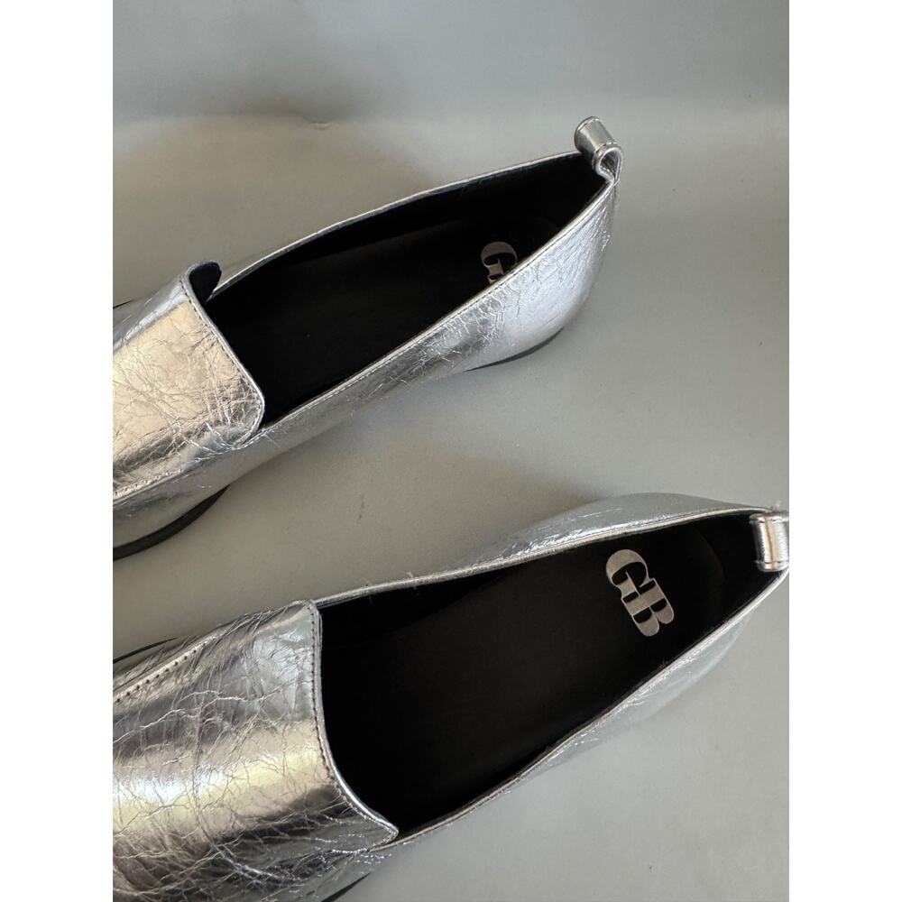 Gianni Bini Metallic Leather Flats Square Toe Silver Women’s Size 9.5 - Picture 2 of 8